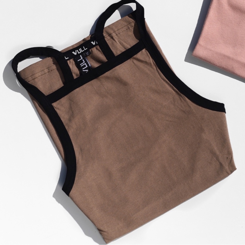 Vull Tan Tank Top with Black Trim